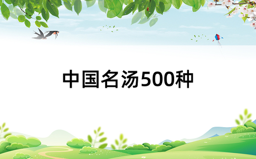 中国名汤500种